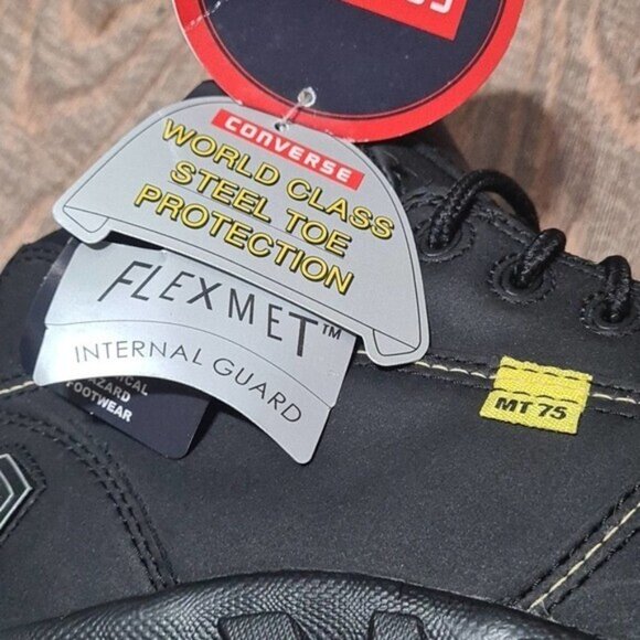 Converse Steel Toe Black Boots Size 7 New - Picture 6 of 11